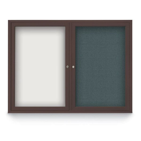 United Visual Products Corkboard, Surf /Bronze, 18" x 24" UV414I-BRONZE-SURF - main